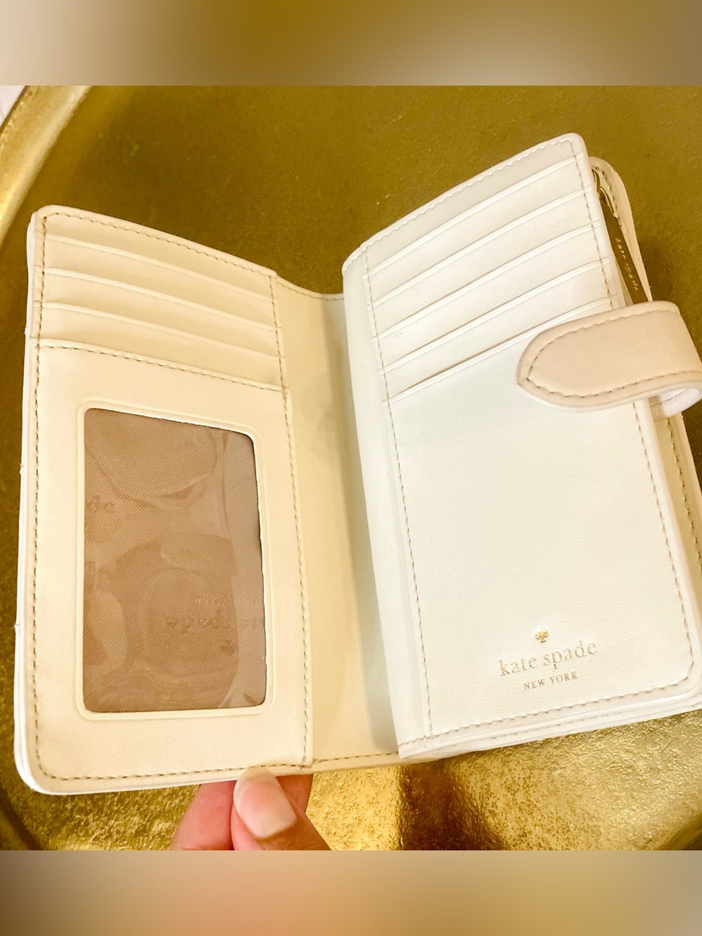 Kate Spade Carey Quilted Leather Ivory  White Wallet - Picture 8 of 16